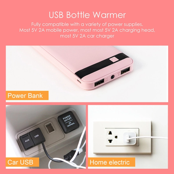 USB Bottle Heater Milk Water Warmer Baby Travel Insulated Bag Infant Feeding Bottle Maternity Hot Pack