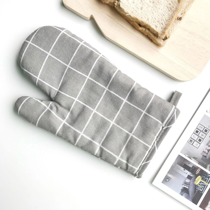 Cotton Heat Resistant Kitchen Mitten Gloves Oven Mitts Insulation Pad High-Temperature Thick Insulated Stove Cooking Microwave Baking Pot