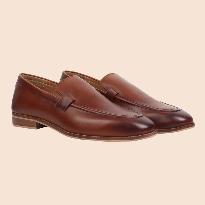 Cherry Wood Brown Loafers | Leather Shoes | Casual & Formal Use for Men
