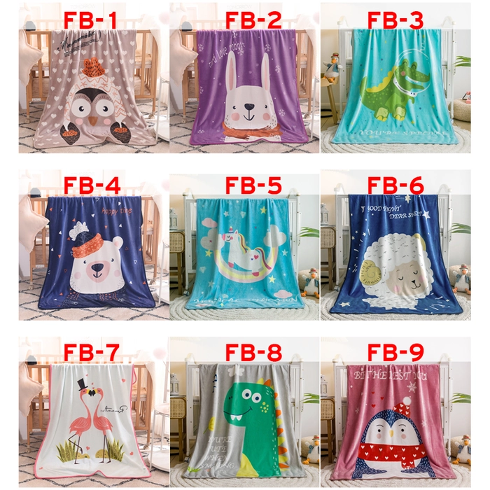 Big Baby Blanket Fleece Layer Soft Sleeping Receiving Blanket Selimut Bedung Bayi 150x100cm (Boy/Girl) FB