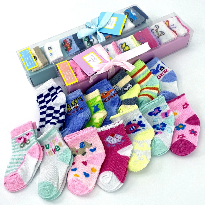 7 pairs Infant Baby Sock Gift Set Newborn Baby Girl Boy Socks NB-6m