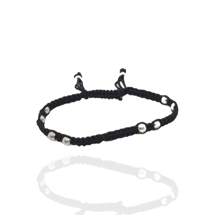 The Vidit Silver Thread Bracelet (Black) - Buy trendy bracelets online — KO  Jewellery