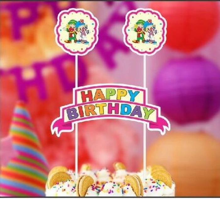 DT 2093 Cake Banner Joker Happy Birthday Paper Cake Decoration - Divena In