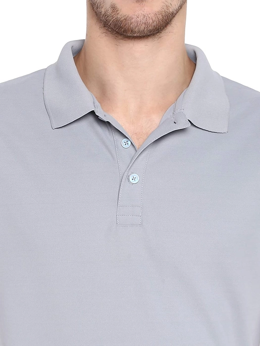 T-Shirt / Polo Collar / TriBlend / Light Grey