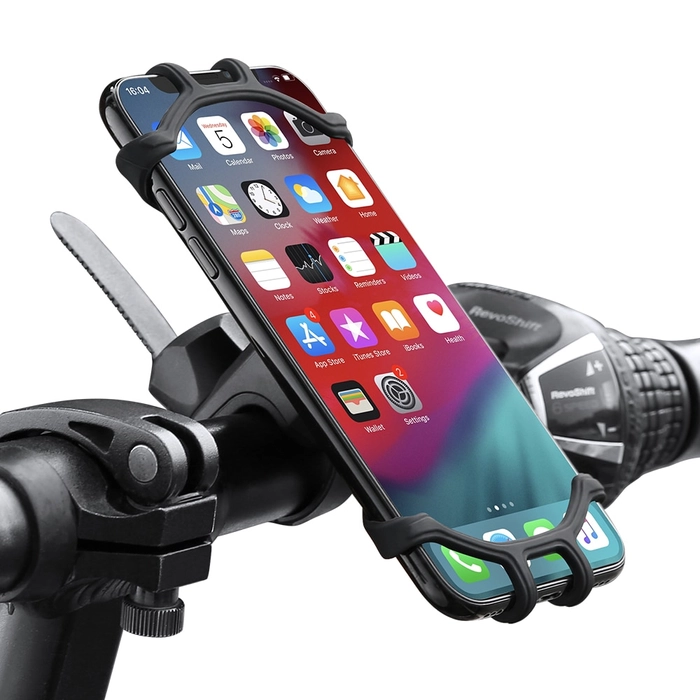 FLOVEME Silicone Bike Phone Holder (Vertical) For 4.0-6.3 Inch Motorcycle Bicycle Phone Holder Handlebar Clip Cell Phone Stand GPS Mount Bracket