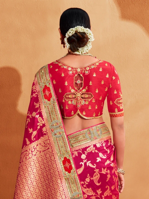 Silkmark Certified Kanchipuram Silk With Golden Jari Weaving Work for  Wedding ,party Wear Saree Bridal Collection Patlipallu - Etsy