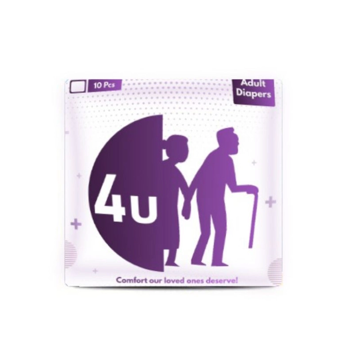 4U Adult Diapers Wrap/Sticky (1 Pack, 10 Pieces)