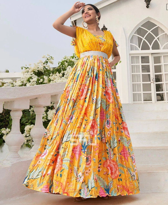 Appealing Georgette Gown With Dupatta – Jagstore.in