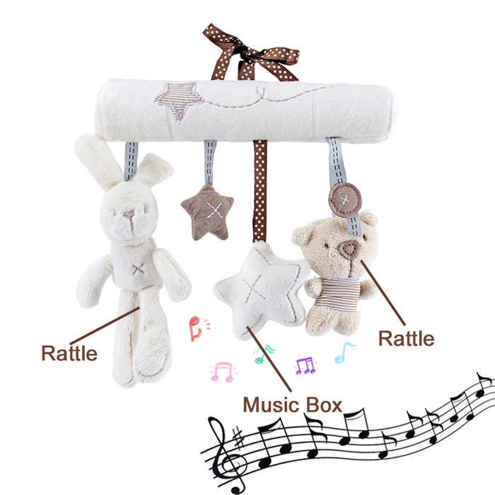 Baby Bed and Stroller Musical Toy Baby Rattle Bed Hanging Activity Toy with Music Baby Toys SKK