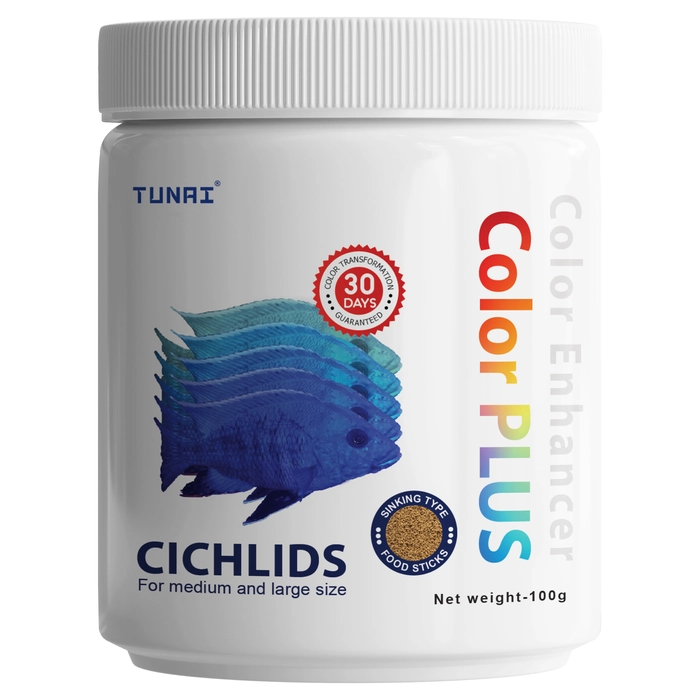 Tunai Color Plus 30 Days Guaranteed Color Transformation Fish Food, Cichlid fish food , 300g