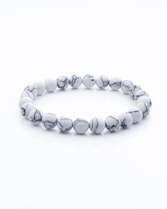 Buy pair of howlite and bian stone bracelets