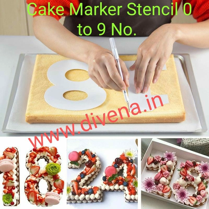 Set of 0-9 Number Cake Marker 6 Inch DIY Baking Stencils Templates Decoration Tools