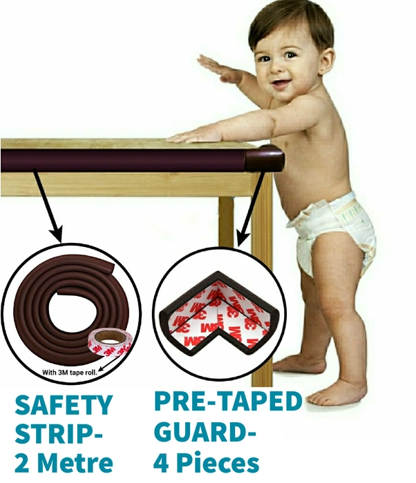 4 Meters Child Table Protective Tape Edge Guards & 4 Baby Safety