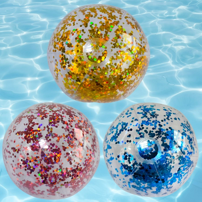 Inflatable 3D Beach Balls Glitter Ball for Pool Game Beach Pool Party Summer Water Play Party Decorations