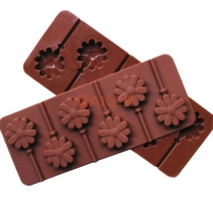Silicone Mould 6 Small Flowers Sunflower Lollipop Mould Cake Tool
