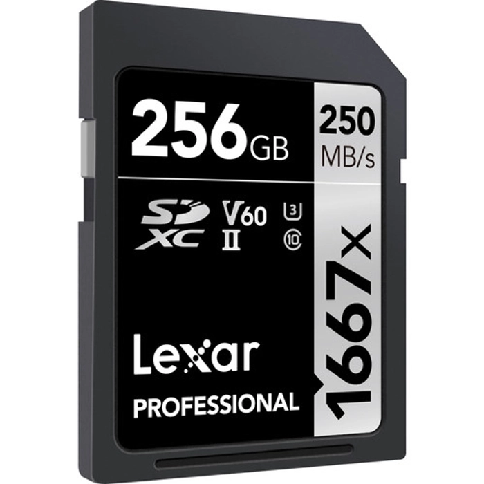 Lexar Professional 1667x SDXC UHS-II, U3, V60, RW up to 250/120 MB/s, 64GB/128GB/256GB