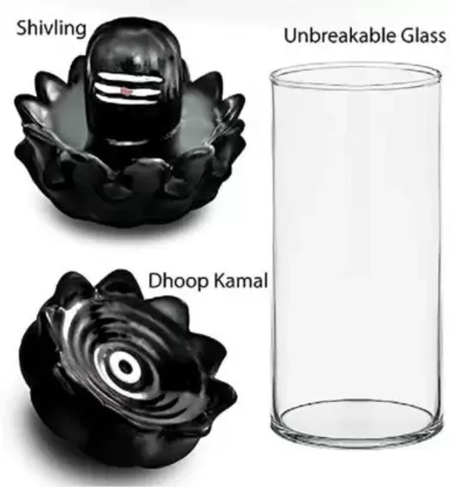 Shivling Smoke Glass Fountain - Home Decor