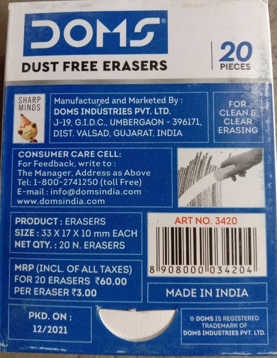 DOMS DUST FREE ERASERS