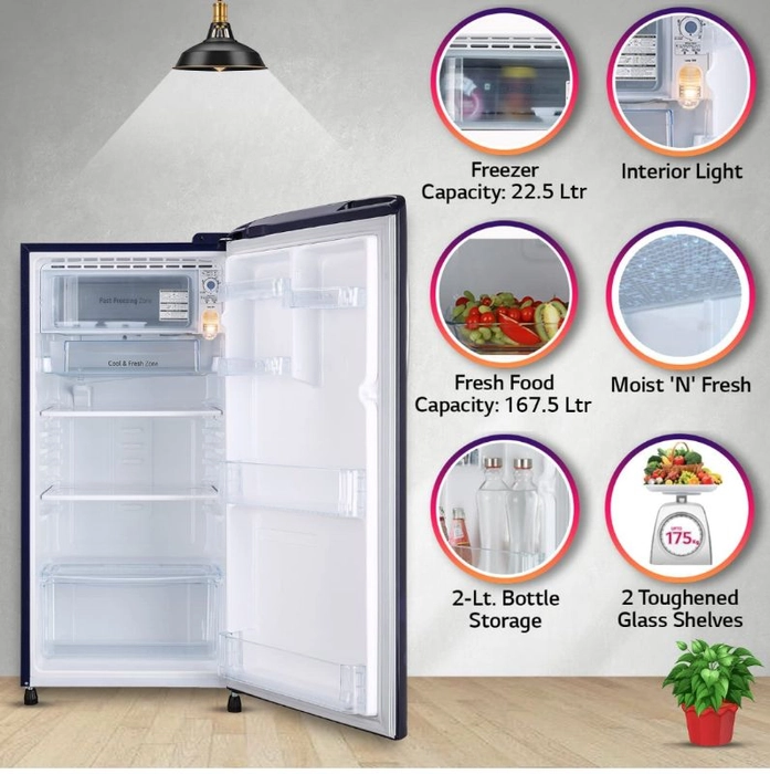 LG single Refrigerator 215 L(3 star)