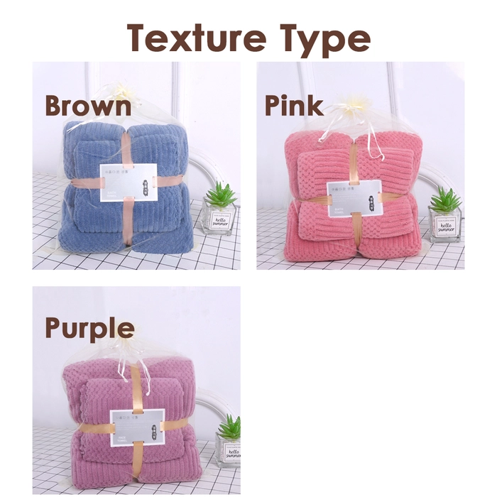 2 in 1 Towel Coral Fleece High Density Microfiber Bath and Face towel Gift Set Super Absorption Tuala Mandi