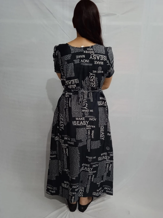 Black & White Newspaper Print Wrap Dress (3083208) | Inwear