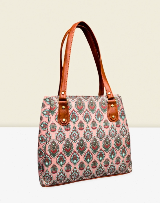 Jacquard 3 Partition Tote With Pouch