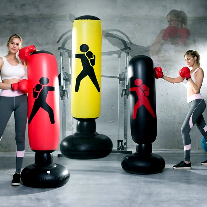 1.6m Tall Boxing Punching Bag Fitness Equipment PVC Inflatable Boxing Column Tumbler Sandbag Boxing Training