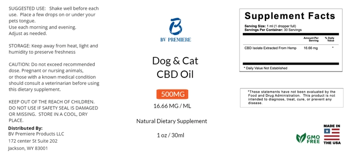 CBD Oil Single Bottle for Cats & Dogs