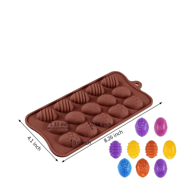 15 Cavity Easter Egg Silicone Chocolate Mold