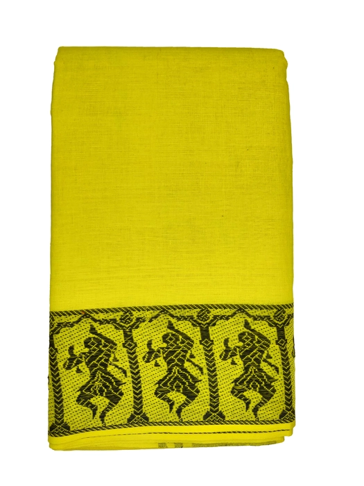 Dance Practice Saree - Lemon Yellow Sky Blue Dancing Dolls Border –  Kalanjali Collections