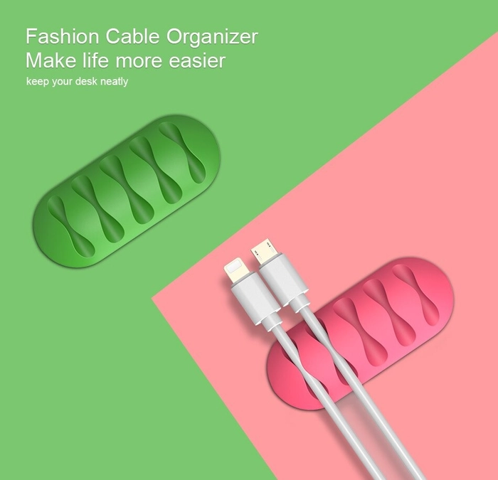 Silicone USB Cable Winder Desktop Tidy Management Clips Cable Organizer Mouse Headphone Wire Cable Holder