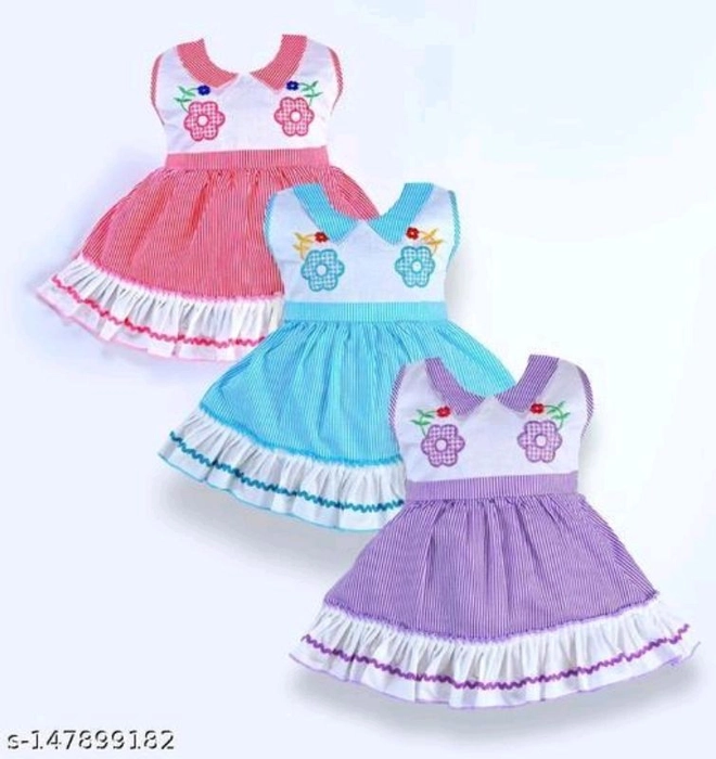 BabyGirl Cotton Fruits & Blue Plus Designer Tunic Dress Combo Pack for –  The Venutaloza Store