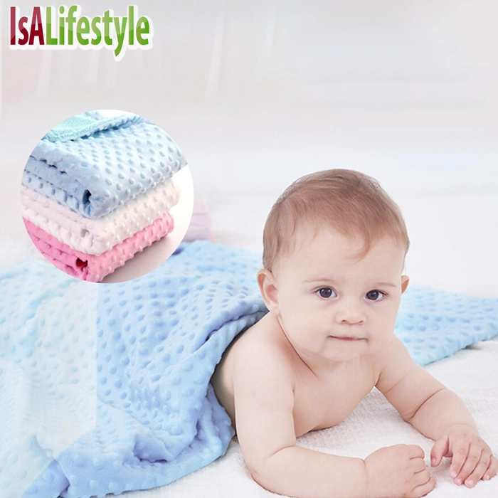 Soft Baby Fleece Blanket Bean Point Fleece Dotted Newborn Baby Blanket Wrap Swaddle Dot Bk Swaddle