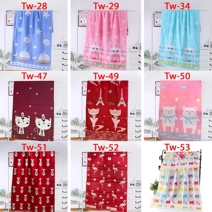 Baby Bath Towel 100% Cotton 140x70cm 3 Layers Gauze Baby Bath Towel with Cartoon Tuala Baby TW