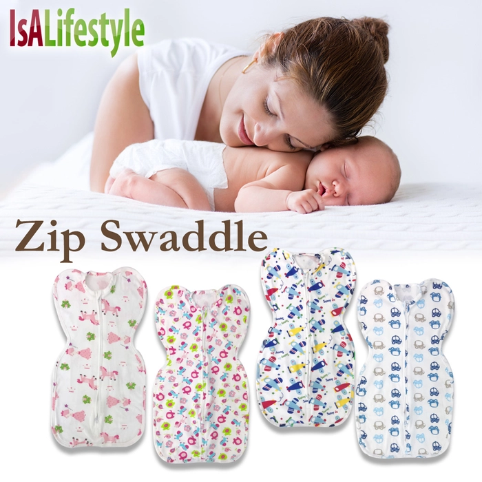 Instant Zip Swaddle Newborn Baby 2 Way Wrap Sleep Bag Infant Blanket Sleeping Suit Bedung Bayi Kain ZP