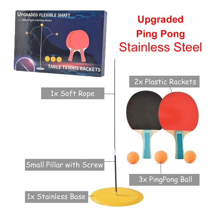 Portable Kid Adult Table Tennis Trainer Soft Shaft Training Machine Elastic Ping Pong Practice Trainer