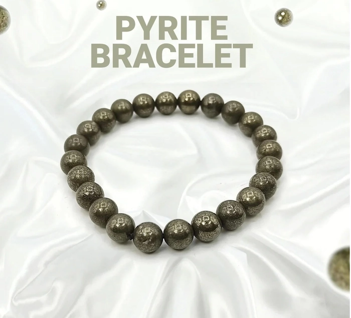 Buy Crystu Certified Pyrite Bracelet Reiki Healing Crystal Stone 6mm  Bracelet, Charged By Reiki Grandmaster & Vastu Expert For Unisex Adult at  Amazon.in