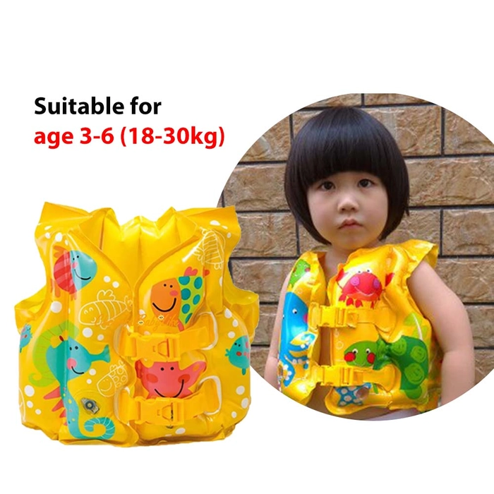 Swim Vest Inflatable Float Kid Life Jacket For Age 3 to 6 Years Pelampung