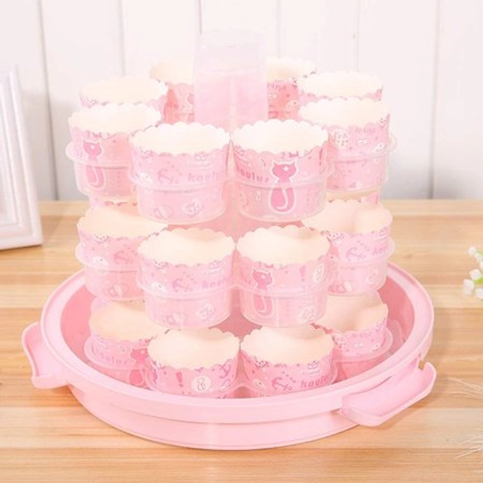 24 Cupcake Carrier Cake Carrier Holder Portable 3 Tier Cupcake Transporter Muffin Container