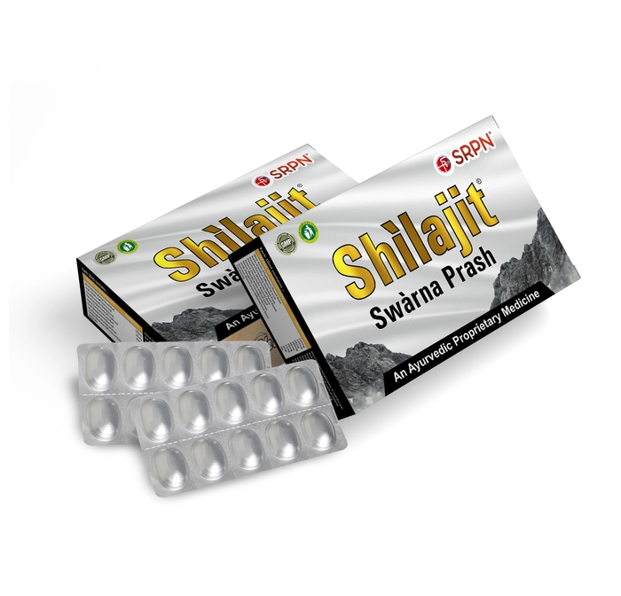 SRPN Shilajit Swarna Prash Tablets For Multiple Health Benifits Pack Of 10 Tab