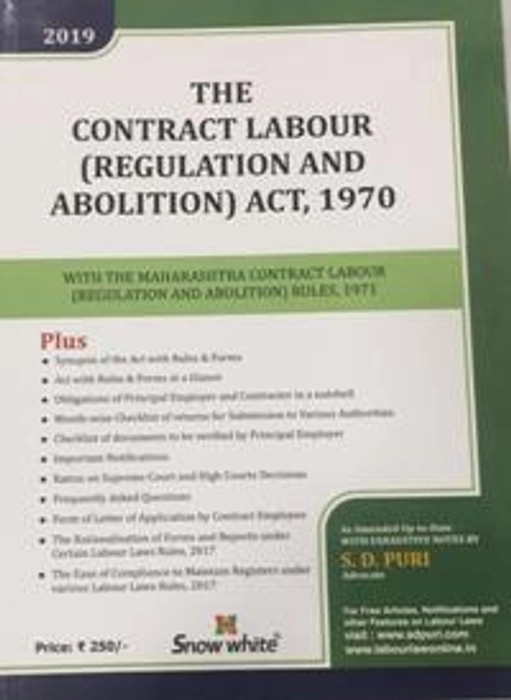 THE CONTRACT LABOUR (REGULATION AND ABOLITION) ACT, 1970 | Snow White ...