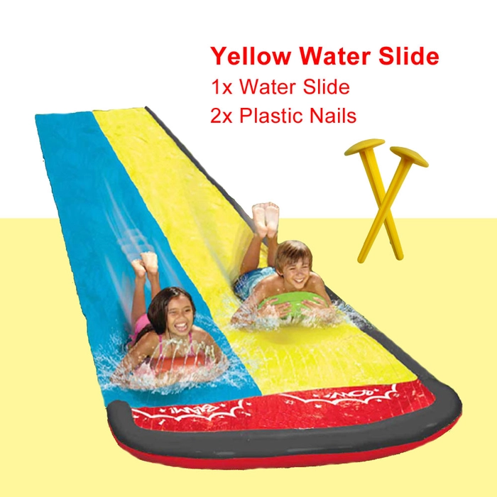 4.8m Long Giant Surf Double Land Inflatable Water Slide Pool Outdoor Sprinkler Splash Slip Backyard Slides