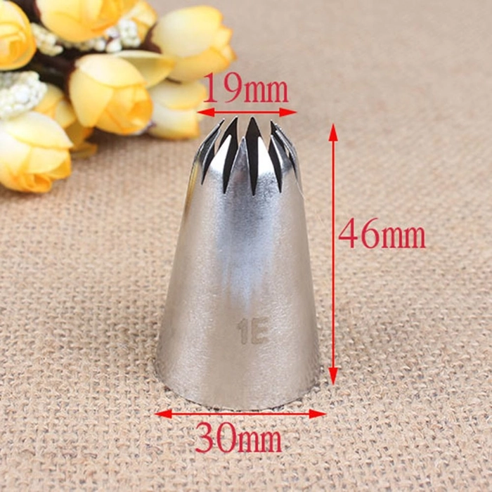 1E Large Size Stainless Steel Icing Piping Nozzle Cake Decoration Tools -Divena In