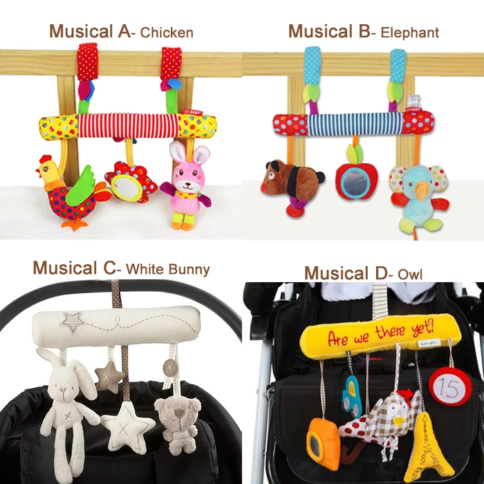 Baby Bed and Stroller Musical Toy Baby Rattle Bed Hanging Activity Toy with Music Baby Toys SKK