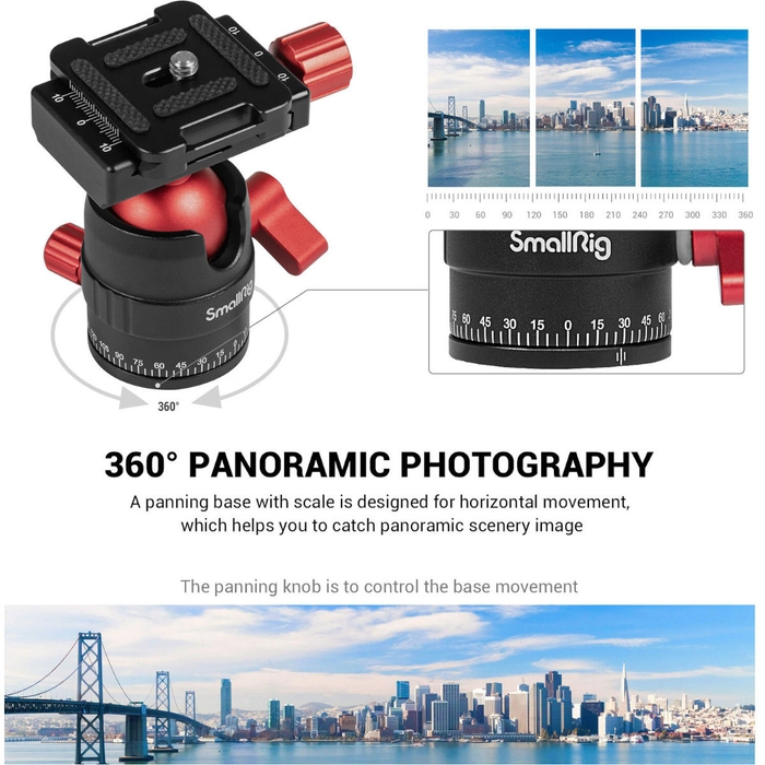 SmallRig 3034 Aluminum Panoramic Ball Head with Quick Release Plate Rating: