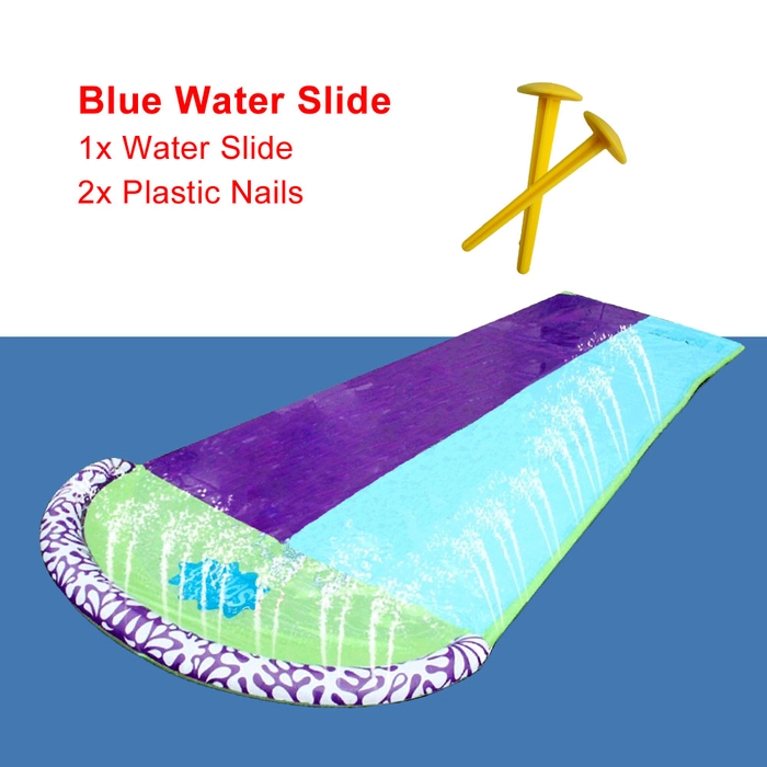 4.8m Long Giant Surf Double Land Inflatable Water Slide Pool Outdoor Sprinkler Splash Slip Backyard Slides