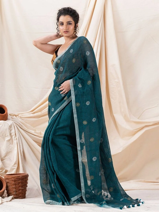 Buy Henzila Women Light Blue Printed Poly Silk Single Saree Online at Best  Prices in India - JioMart.