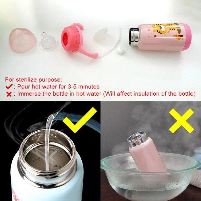 Thermal Feeding Bottle with Handle Infant Friendly Gravity Ball with Straw Stainless Steel Vacuum Bottles Bayi Termal Susu Botol