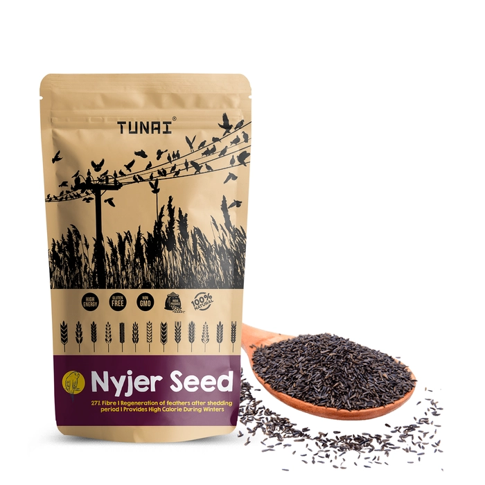 Tunai Nyjer Seeds For Bird Feed|450g|Perfect Bird Food For CANARIES, FINCHES, BUDGIES, PARAKEETS, PARROTLETS, SMALL BIRDS & OTHER WILD BIRDS, Loaded With Proteins & Natural Fat – Very Essential To Fue