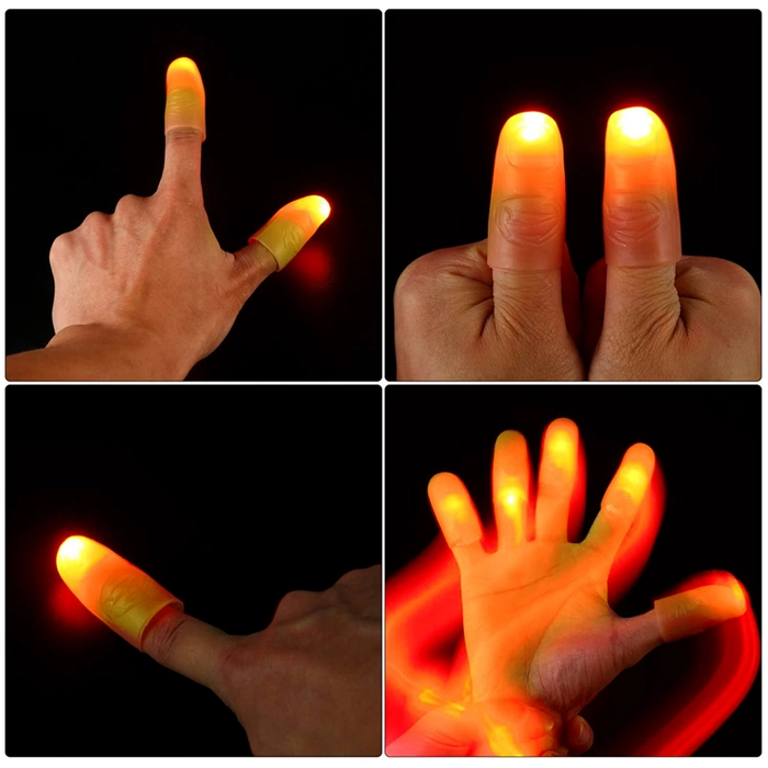 LED Thumb Magic Light Up (1 Pair) Finger Magic Show Prank Toys Birthday Party Lamp LED Toys Event Halloween